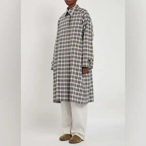 The Row Tavishina checked silk-blend coat